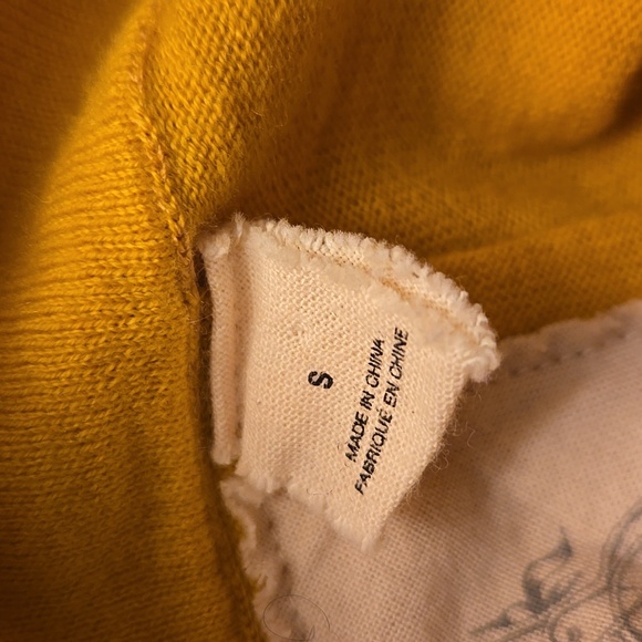 Angel of the North Yellow Cotton Cashmere Wool Blend Top - Picture 6 of 8